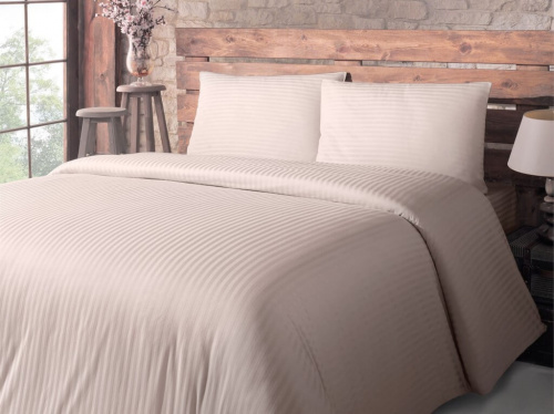 Набор Наволочек Страйп-Сатин Бежевый 140гр 100% хлопок