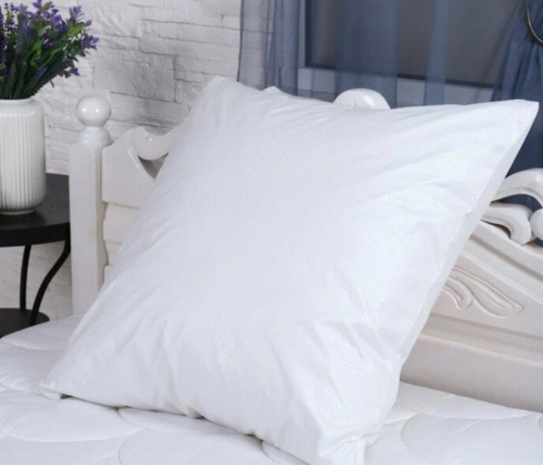 Наперник тик (100% пэ) пуходержащий на молнии Арт. Белый, греческий узор